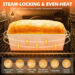 `Professional Pullman Loaf Pan Set, Carbon Steel Non-Stick Bread Mold with Sliding Lid and Baking Tools for Homemade Toast`