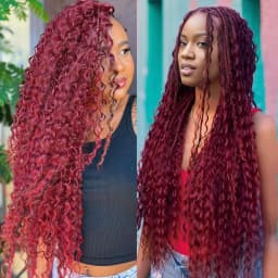 For Boho Braids 99J Burgundy Human Hair Deep Wave Human Braiding Hair 2 3 4 PCS Colored Bulk For Braiding No Weft Curly Human Hair Extensions