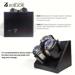 1pc Automatic Watch Winder 3 Slots 2 Modes USB Cable Power Watch Winders For Men Women PU Leather Soft Watch Pillow Watch Winder