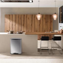 13.2 Gallon Stainless Steel Trash Can,50L Kitchen Garbage Can with Soft-Close Lid & Removable Inner Bucket,Hands-Free Rubbish Bins for Bathroom,Living Room,Office