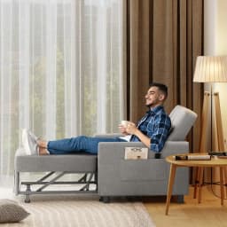 3‑in‑1 Adjustable Sleeper Sofa Chair Bed, Convertible Folding Lounge Recliner with Pull‑Out Sleeper Bed, Multi‑Purpose Furniture for Living Room, Bedroom, Office & Small Spaces