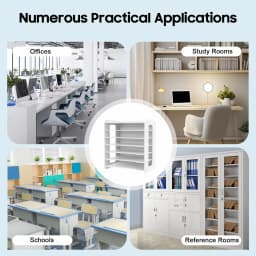 7-Tier Vertical Desk Organizer PVC File Rack 7-Slot A4 Paper Document Holder Space-Saving Letter Tray Magazine Sorter Tidy Stationery Storage Display Office Accessories for Home School