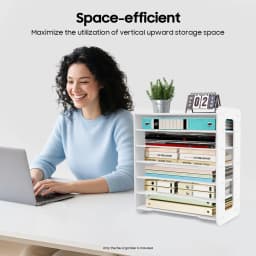 7-Tier Vertical Desk Organizer PVC File Rack 7-Slot A4 Paper Document Holder Space-Saving Letter Tray Magazine Sorter Tidy Stationery Storage Display Office Accessories for Home School