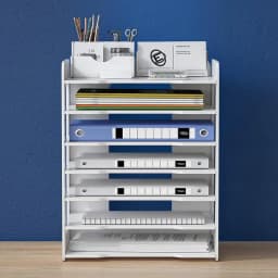 7-Tier Vertical Desk Organizer PVC File Rack 7-Slot A4 Paper Document Holder Space-Saving Letter Tray Magazine Sorter Tidy Stationery Storage Display Office Accessories for Home School