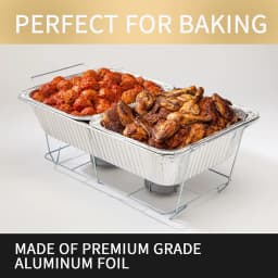 Silver Knight 9x13 Aluminum Pans Disposable Foil Pans, Half Size Deep Steam Table Pans Extra Thick for Baking, Cooking, Roasting, Heating - 30Pcs