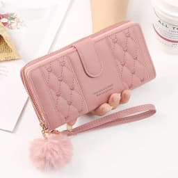 Women Long PU Leather Wallet Large Capacity Zipper Coin Purse Multi Card Holder Phone Wristlet Clutch Handbag