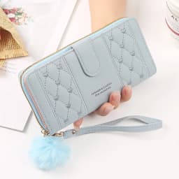 Women Long PU Leather Wallet Large Capacity Zipper Coin Purse Multi Card Holder Phone Wristlet Clutch Handbag