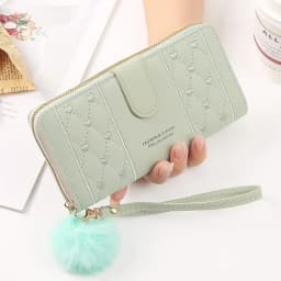 Women Long PU Leather Wallet Large Capacity Zipper Coin Purse Multi Card Holder Phone Wristlet Clutch Handbag