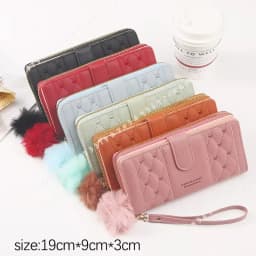 Women Long PU Leather Wallet Large Capacity Zipper Coin Purse Multi Card Holder Phone Wristlet Clutch Handbag