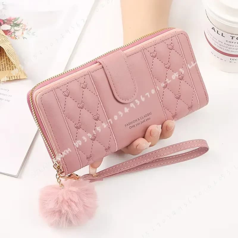 Women Long PU Leather Wallet Large Capacity Zipper Coin Purse Multi Card Holder Phone Wristlet Clutch Handbag