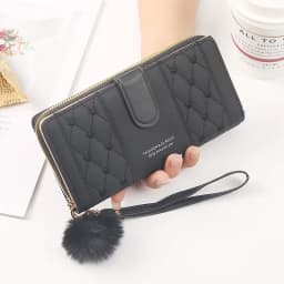 Women Long PU Leather Wallet Large Capacity Zipper Coin Purse Multi Card Holder Phone Wristlet Clutch Handbag