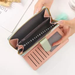 Women Long PU Leather Wallet Large Capacity Zipper Coin Purse Multi Card Holder Phone Wristlet Clutch Handbag