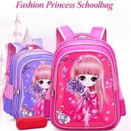 Cute Flower Princess Backpack For Little Girls, 2 Sizes (32cm/35cm) Toddler & Elementary School Bag, Durable Kids Bookbag With Pencil Pouch