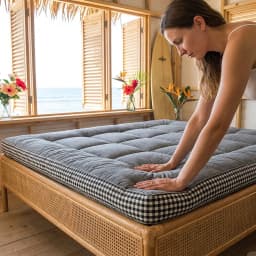 1PC Grid Pattern Thick Bed Mattress Topper High Resilience Soft Bed Pad Anti-slip Quilted Sleeping Mattress Cushion for Twin Full Queen Size