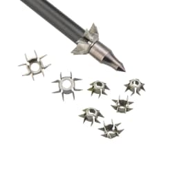 Judo Arrowhead 24pcs 8 Paw Broadhead ID 6.2mm 23Grain Arrow Tips with Black Storage Case for Bow Hunting Target Shooting