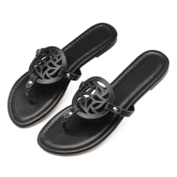 Summer Cutout Design Flat Sandals for Women Lightweight Slip-On Slides Flip Flops Indoor Outdoor Shoes