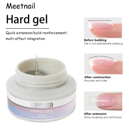 Clear Hard Builder Gel 1Pack 2oz, UV LED Cured Nail Extension Overlay Gel, Strong Professional Manicure for Salon Home DIY