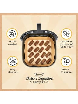 100pcs, Square Disposable Air Fryer Liners (9in), Paper Air Fryer Liner Pots, Paper Basket Bowls, Baking Trays, Oven Acces
