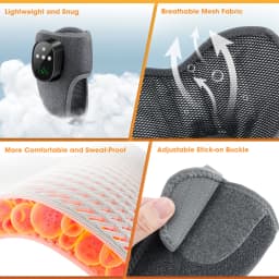 Ankle Massager with Heat, 4 Heat Levels 40-55°C & 4 Vibration Modes 4 Intensities, Cordless Heated Ankle Wrap with Display