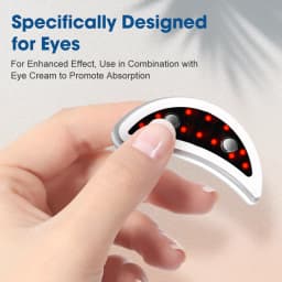 Red Light Under-Eye Patches with Gentle Pulses, 2-Pack Eye Care Device with Charging Case, 660nm 12 LEDs, 3 Levels 10-Min Timer, White