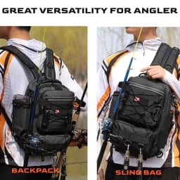 JSERYISGN Angler‘s Outdoor Pro Backpack | Large Capacity, Durable Fabric with Sectioned Hang Points | Organizes Fishing Tackle & Accessories with Ease