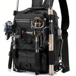 JSERYISGN Angler‘s Outdoor Pro Backpack | Large Capacity, Durable Fabric with Sectioned Hang Points | Organizes Fishing Tackle & Accessories with Ease