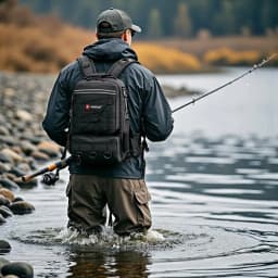 JSERYISGN Angler‘s Outdoor Pro Backpack | Large Capacity, Durable Fabric with Sectioned Hang Points | Organizes Fishing Tackle & Accessories with Ease