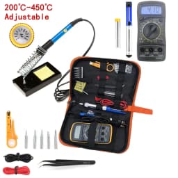 60W Adjustable Temp Soldering Iron Kit,Multimeter for Phone PC Home Repair Work