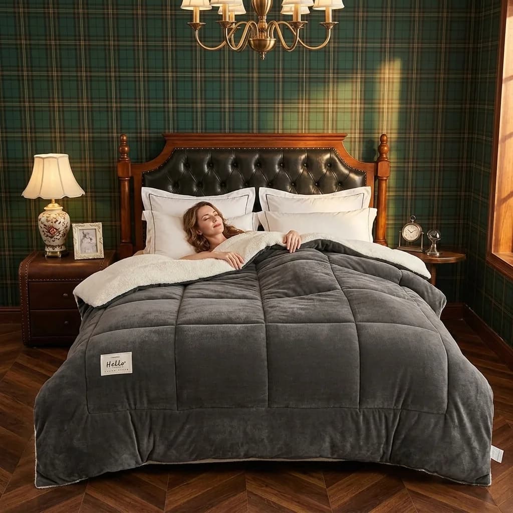 Luxury Comforter Reversible Ultra Plush All-Season Duvet Insert Machine Washable for Bedroom Dorm Hotel Solid Color (Comforter Only)