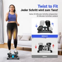 MERACH Mini Stepper for Exercise Twist Stair Stepper 330LBS Capacity Equipment with Resistance Bands Full Body Workout at Home