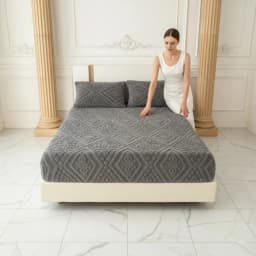 1pc Plush Embossed Fitted Sheet  Thick Warm Bedding for Autumn Winter  Soft Comfortable Fabric  Deep Pocket Design  for Queen King Single Bed  Machine Washable  Pillowcases Not Included