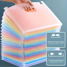 13/25-Slot Pocket Expanding File Folder,Large Capacity Expandable Rainbow Accordion Portable File Folder,Can Hold Binder with 2050 Sheets of Paper Capacity,Document Storage Bag,Suitable for Schools, Offices,Organizer,Home & More