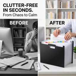 13/25-Slot Pocket Expanding File Folder,Large Capacity Expandable Rainbow Accordion Portable File Folder,Can Hold Binder with 2050 Sheets of Paper Capacity,Document Storage Bag,Suitable for Schools, Offices,Organizer,Home & More