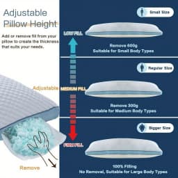 Shredded Blue Cooling Body Pillow For Adults - 20x54 Inch Washable Pillowcase With Pillow Insert