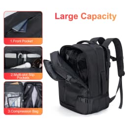 Kabaqoo 60L Expandable Vacuum Compression Bag Vacuum Backpack For Travel Water Resistant with Electric Vacuum Pump
