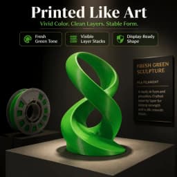 PETG 3D Printer Filament 1.75mm, 300g Compact Spool Solid Green, Dimensional Accuracy +/- 0.03mm, Smooth Feeding for FDM Printers