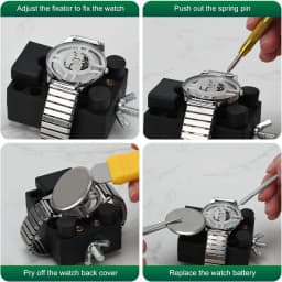 1Set Watch Repair Kit, 152pcs Watch Battery Replacement Tool Kit Including Band Link Remover, Case Back Opener, Screwdriver, Spring Bar, Resizing Tool, Watch Adjustment Tool Kit