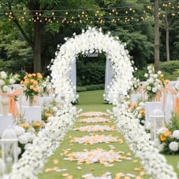 1pc Long Rose Arch Wedding Stage Flower Garland - Realistic Artificial Rose Trail with End-to-End Flowering Branches for Wedding Aisle Decor, Prom, Quinceañera - & Setup (39.37inch)