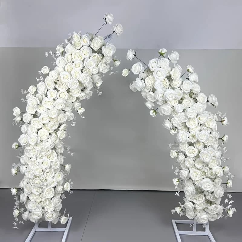 1pc Long Rose Arch Wedding Stage Flower Garland - Realistic Artificial Rose Trail with End-to-End Flowering Branches for Wedding Aisle Decor, Prom, Quinceañera - & Setup (39.37inch)