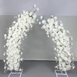 1pc Long Rose Arch Wedding Stage Flower Garland - Realistic Artificial Rose Trail with End-to-End Flowering Branches for Wedding Aisle Decor, Prom, Quinceañera - & Setup (39.37inch)