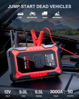 GOOLOO A3 3000A Peak Jump Starter with Air Compressor Portable Car Battery Booster for 9.0 Gas/6.5L Diesel Vehicles with 150PSI Auto-Shutoff