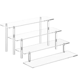 4 Tier Acrylic Perfume Organizer Stand, Clear Display Risers for Perfume, Cologne, Cosmetic, Skincare, Funko POP, Dessert Displ