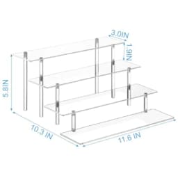 4 Tier Acrylic Perfume Organizer Stand, Clear Display Risers for Perfume, Cologne, Cosmetic, Skincare, Funko POP, Dessert Displ