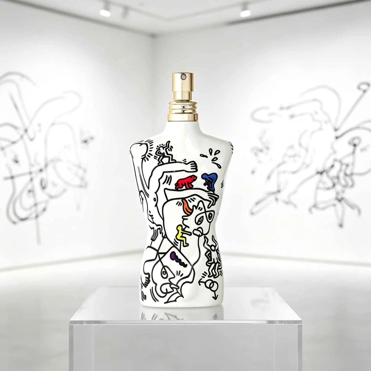 Jean Paul Gaultier Le Male Pride Edition, Keith Haring Art‑Graffiti Collaborative Limited Perfume. Classic Fougere Scent with Mint, Lavender, Vanilla & Amber. Complete Original Graffiti Gift Tin, Collectible Men's Fragrance.
