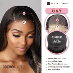 Sensationnel HD Lace Front Wig BareLace Glueless 6X5 Closure Wig Unit 3, Synthetic