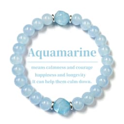 Aquamarine bracelet - Symbolizing peace, courage, happiness, and longevity. The birthstone of March. It brings a sense of security and is perfect for daily wear. This stunning ocean-colored bracelet makes an ideal gift for a loved one or mother. Perfect f