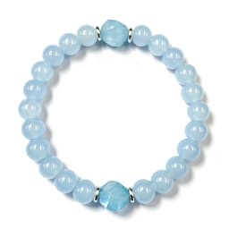 Aquamarine bracelet - Symbolizing peace, courage, happiness, and longevity. The birthstone of March. It brings a sense of security and is perfect for daily wear. This stunning ocean-colored bracelet makes an ideal gift for a loved one or mother. Perfect f