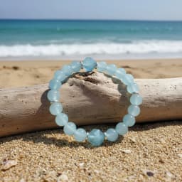 Aquamarine bracelet - Symbolizing peace, courage, happiness, and longevity. The birthstone of March. It brings a sense of security and is perfect for daily wear. This stunning ocean-colored bracelet makes an ideal gift for a loved one or mother. Perfect f