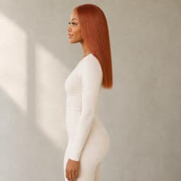 TIMOPOL 20 Inch #350 Ginger Orange Straight Human Hair Wig, 13×4 HD Lace Front Wig for Black Women, 100% Human Hair, Pre-Plucked Natural Hairline