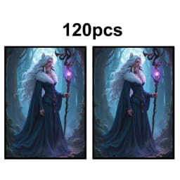 66X91mm 120pcs Clear Front & Matte Finish Back with Witch Standard Size Art Anime Card Sleeves for MTG/PTCG/TCG Game Top Loading Board Game Trading Card Protector